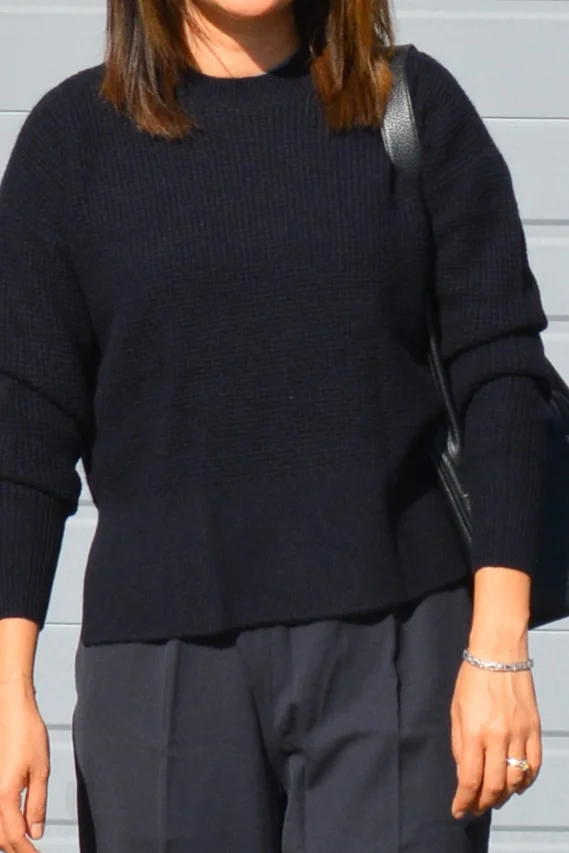 Everlane Review The Waffle Knit Cashmere Square Crew Fairly Curated